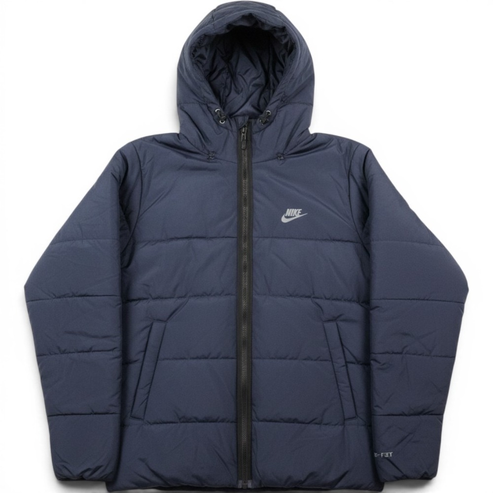 Nike Therma-FIT Puffer Jacket Mens Medium Navy Blue Hooded HF6825-451